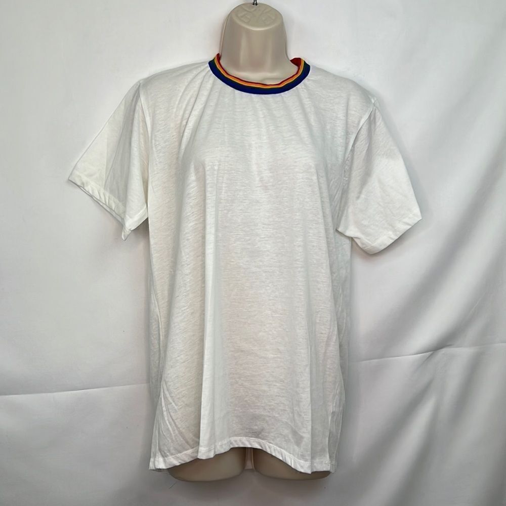 Camp Collection Love is Love Rainbow Crew Neck tee with bracelet NWT size Large